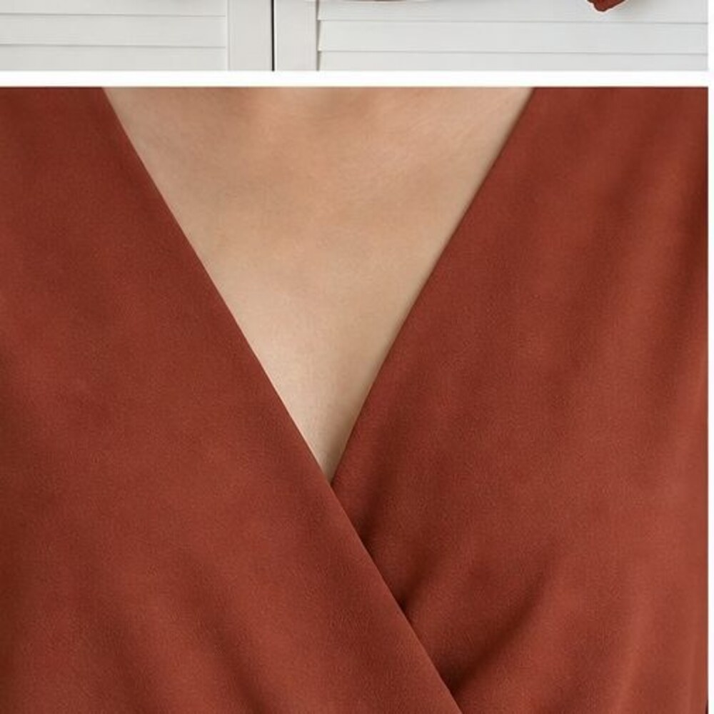 Rust Ruffle Blouse - Picture 4 of 6